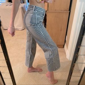 REFORMATION Fawcett Jean in black/white gingham, size 27